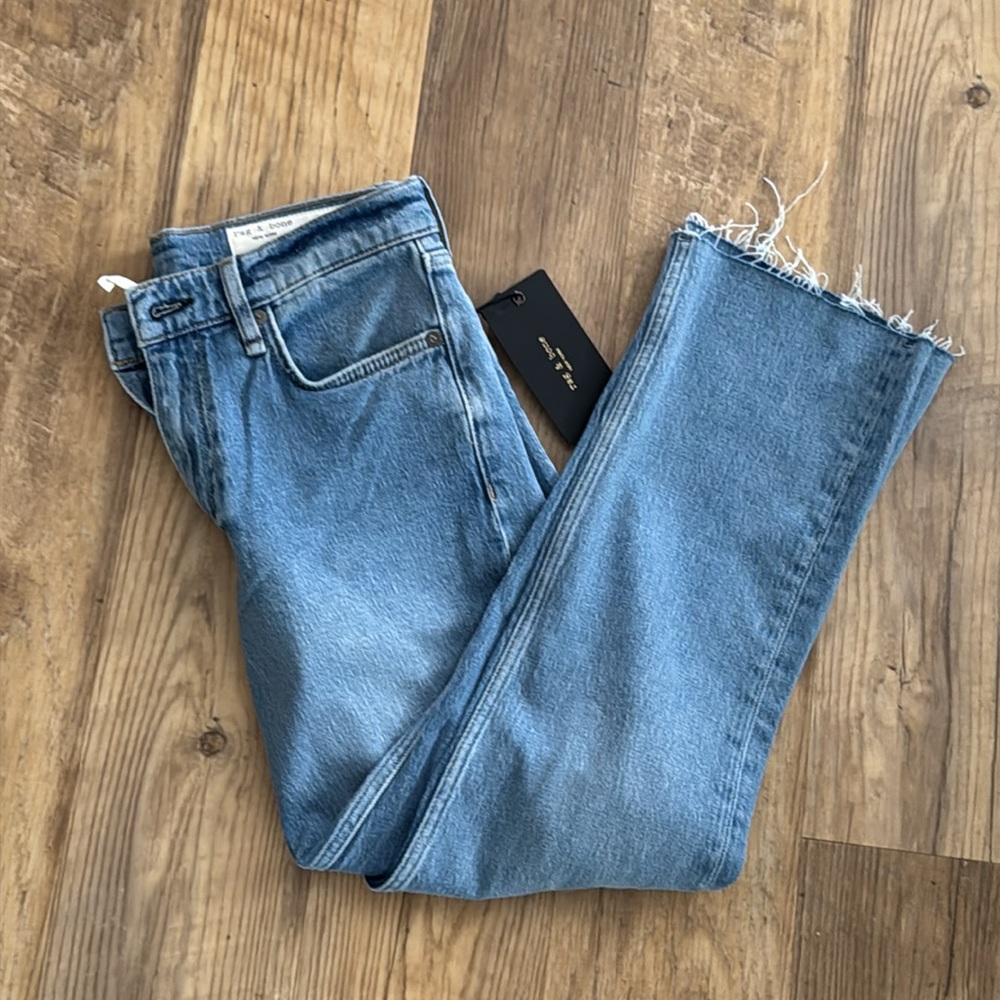 rag and bone the peyton mid-rise raw hem ankle bootcut jeans size 27 - Picture 2 of 10